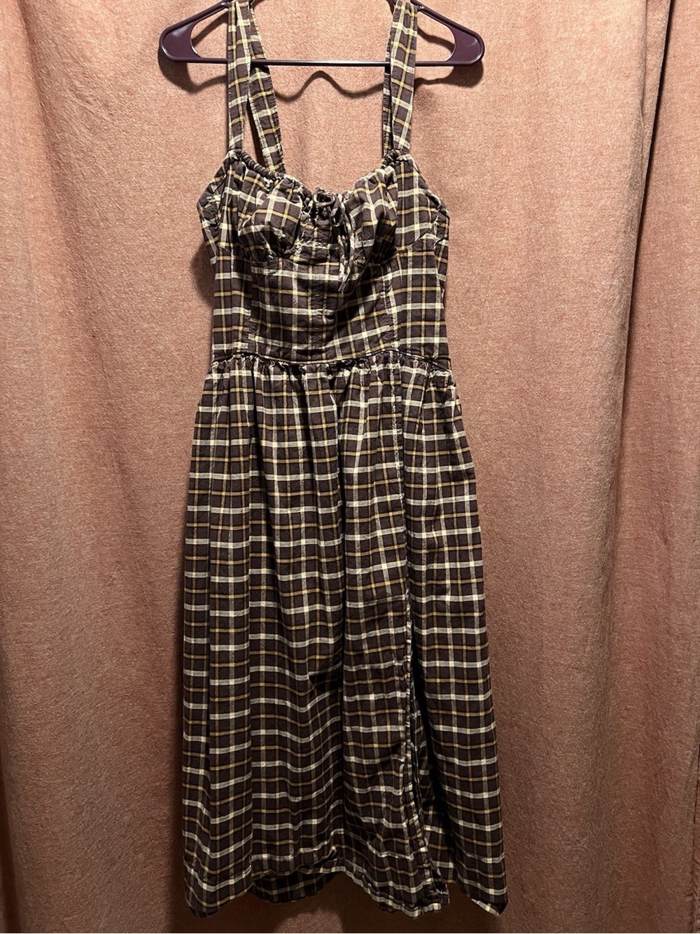 Free People Plaid Laters Baby Midi Dress